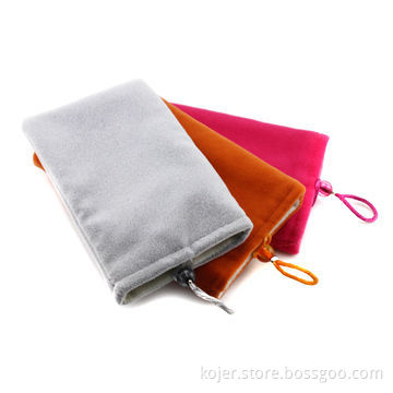 Mobile Phone Pouch, Made of Velvet Material, with Fine Workmanship in Overlapping